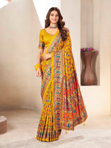 Mustard Silk Blend saree