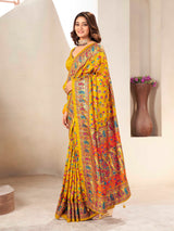 Mustard Silk Blend saree