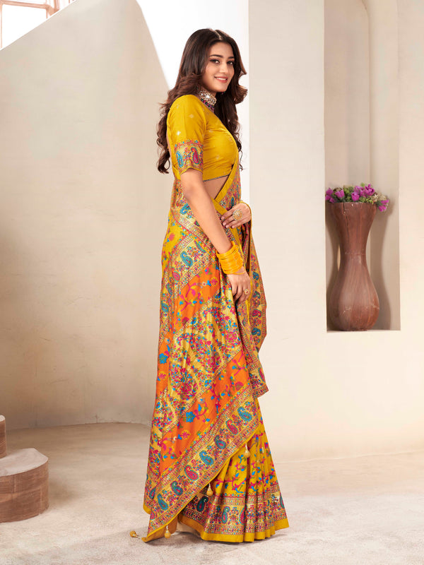 Mustard Silk Blend saree