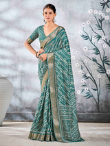 Sea Green Pure Silk Patola Banarasi Saree