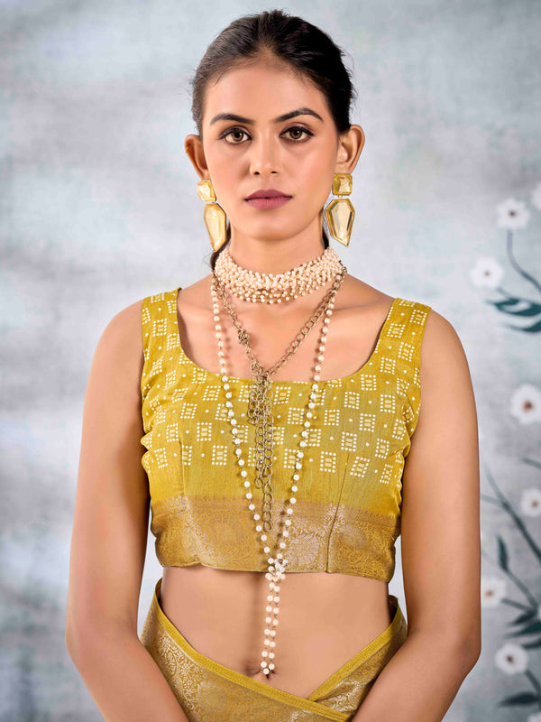 Mustard Pure Silk Patola Saree