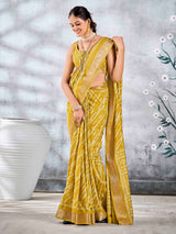 Mustard Pure Silk Patola Saree