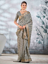 Gray Pure Silk Patola Saree