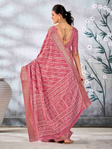 Pink Pure Silk Patola Saree