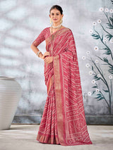 Pink Pure Silk Patola Saree