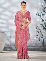 Pink Pure Silk Patola Saree