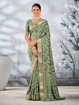 Olive Pure Silk Patola Saree