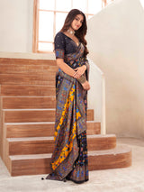 Slate Black Silk Blend Saree