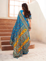 Sky Blue Silk Blend saree