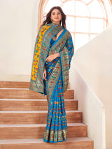 Sky Blue Silk Blend saree