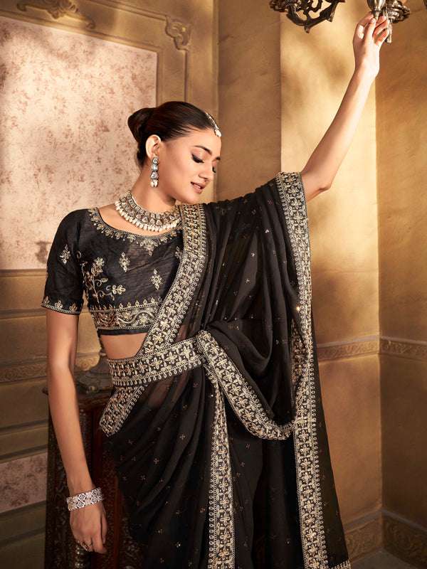 Black Georgette Saree