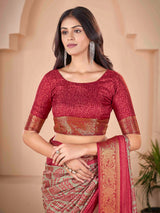 Rich Marron Velvet  Banarasi Saree