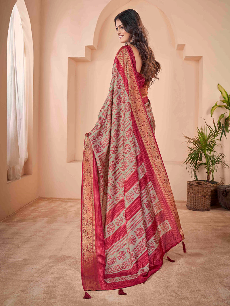 Rich Marron Velvet  Banarasi Saree