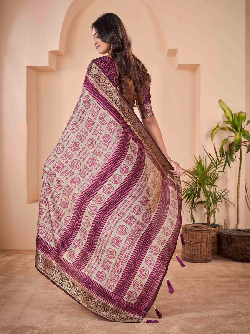 Royal Purple Velvet  Banarasi Saree