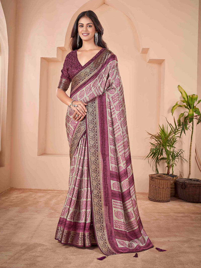 Royal Purple Velvet  Banarasi Saree