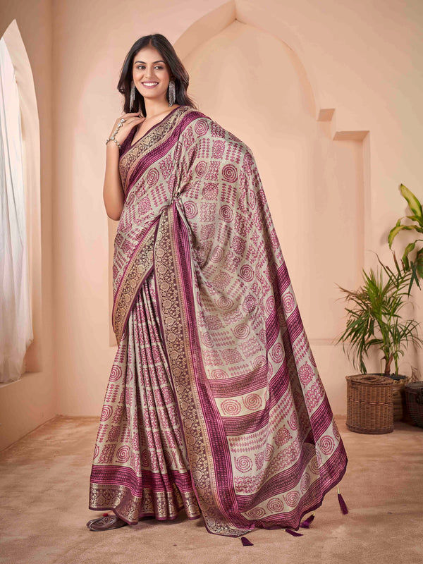 Royal Purple Velvet  Banarasi Saree