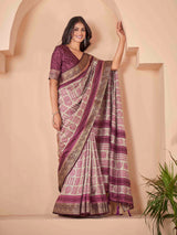 Royal Purple Velvet  Banarasi Saree