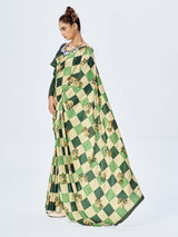 Green Satin Saree