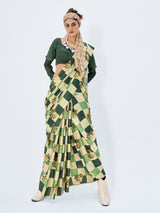 Green Satin Saree