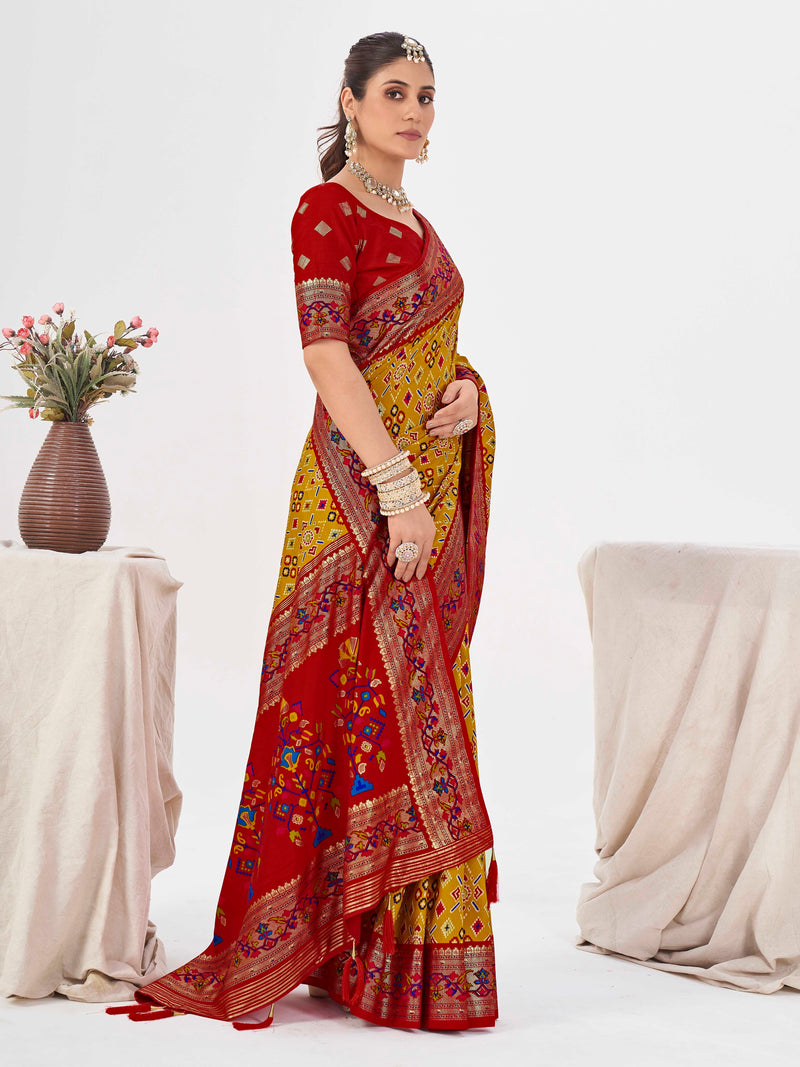 Mustard Patola Saree