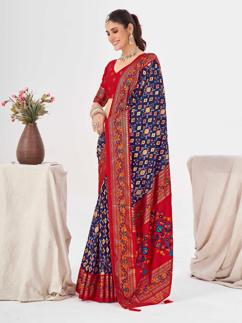 Navy Blue Patola Saree