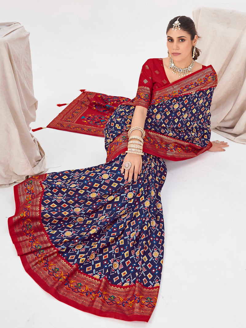 Navy Blue Patola Saree