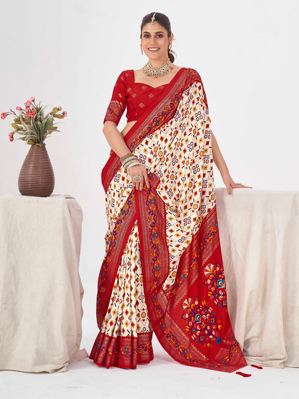 Off White Patola Saree