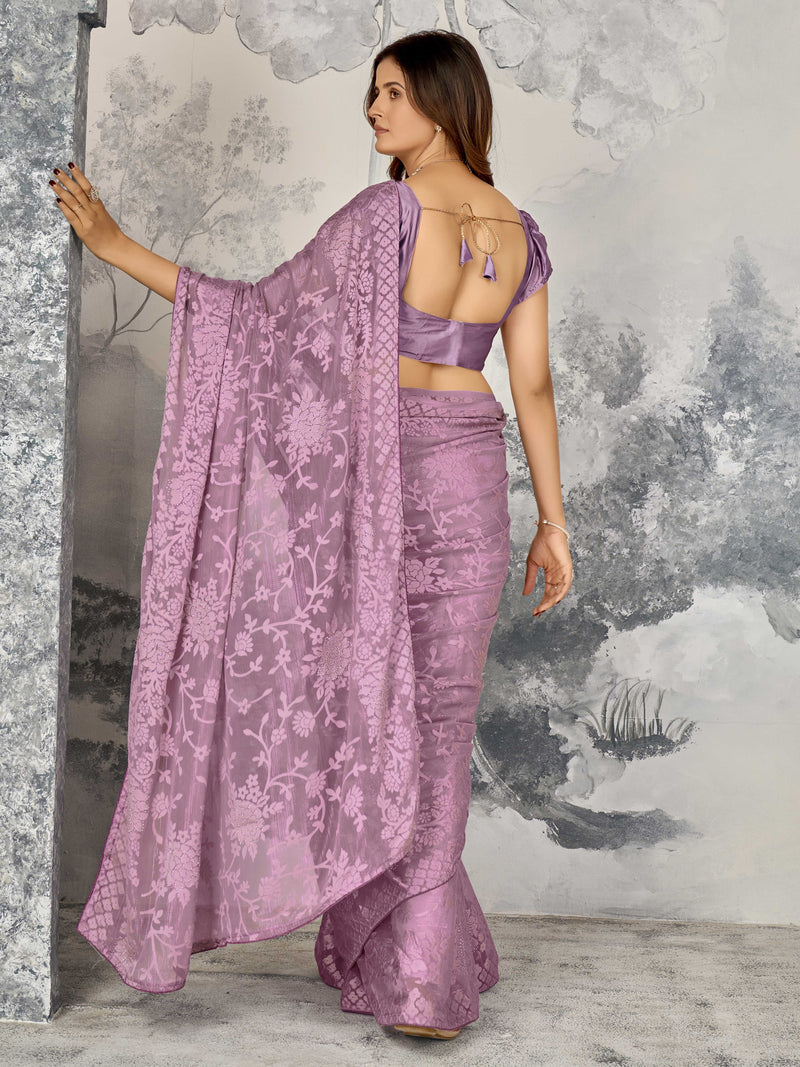 Mauve Rainbow Brasso Saree