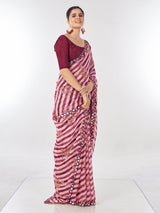 Maroon Georgette Saree With mirror work.