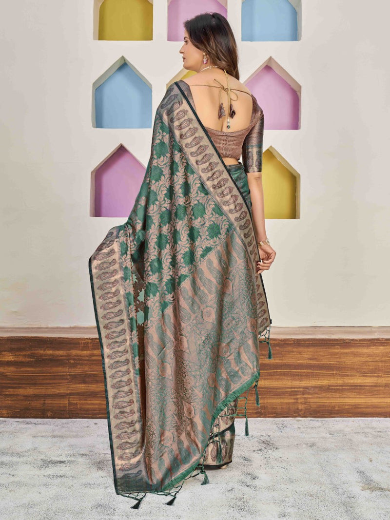 Printed Shimmer Jacquard Fancy Saree