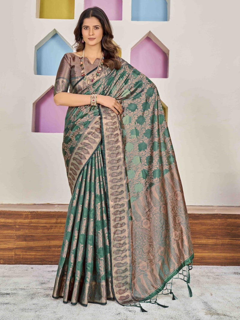 Printed Shimmer Jacquard Fancy Saree