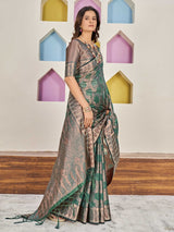 Printed Shimmer Jacquard Fancy Saree