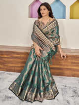 Printed Shimmer Jacquard Fancy Saree