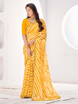 Mellow Yellow Georgette Saree