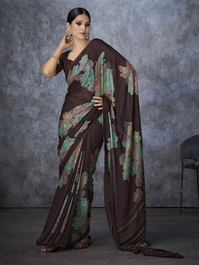 Wine Purple Silk Saree