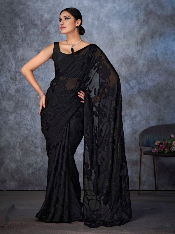 Black Rainbow Brasso Saree