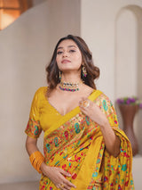 Mustard Silk Blend saree