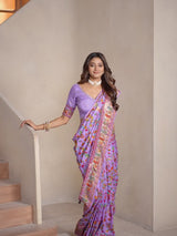 Lavender Silk Blend Saree