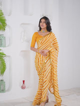 Mellow Yellow Georgette Saree