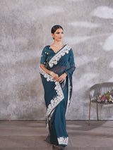 Royal Green Georgette Saree