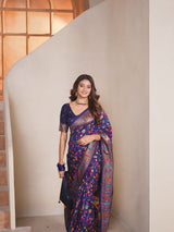 Neavy Blue Silk Blend saree