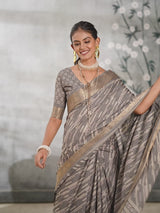 Gray Pure Silk Patola Saree